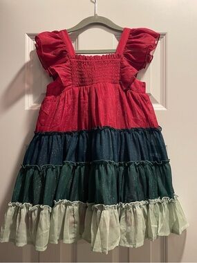 Cheeky Plum sparkle tiered dress - 4T